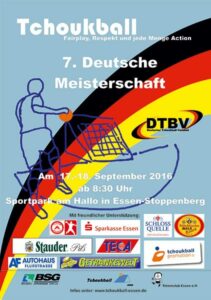 Das Plakat zur Tchoukball-DM 2016 in Essen.